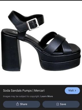 Soda Black Platform Sandal with Crisscross Straps and Ankle Buckle
